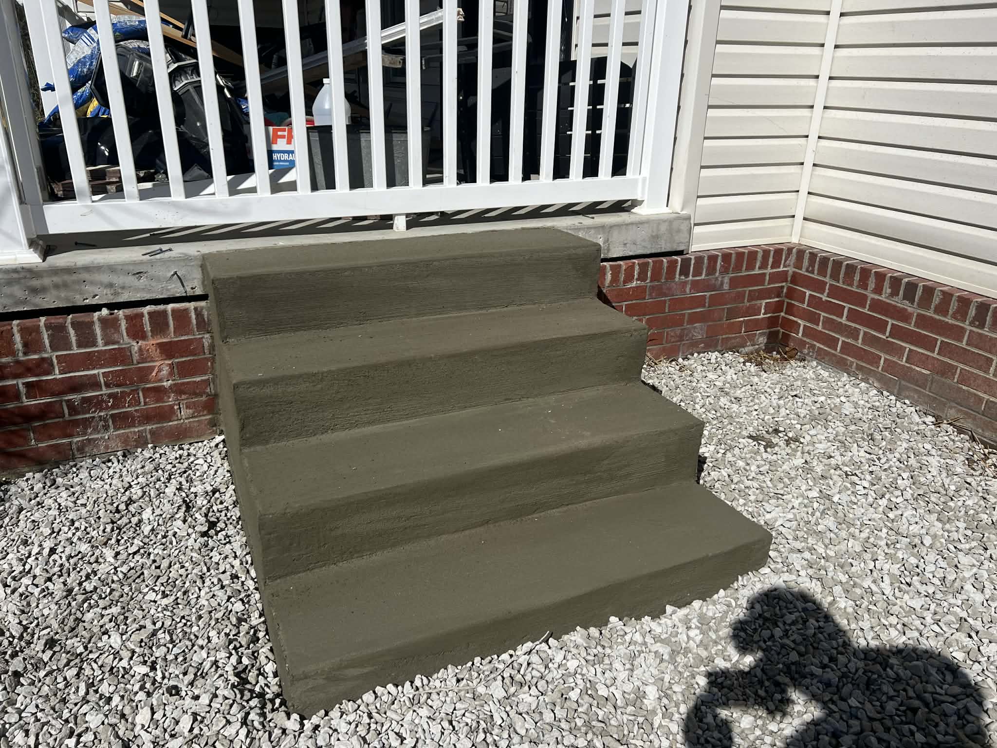 Small concrete porch steps